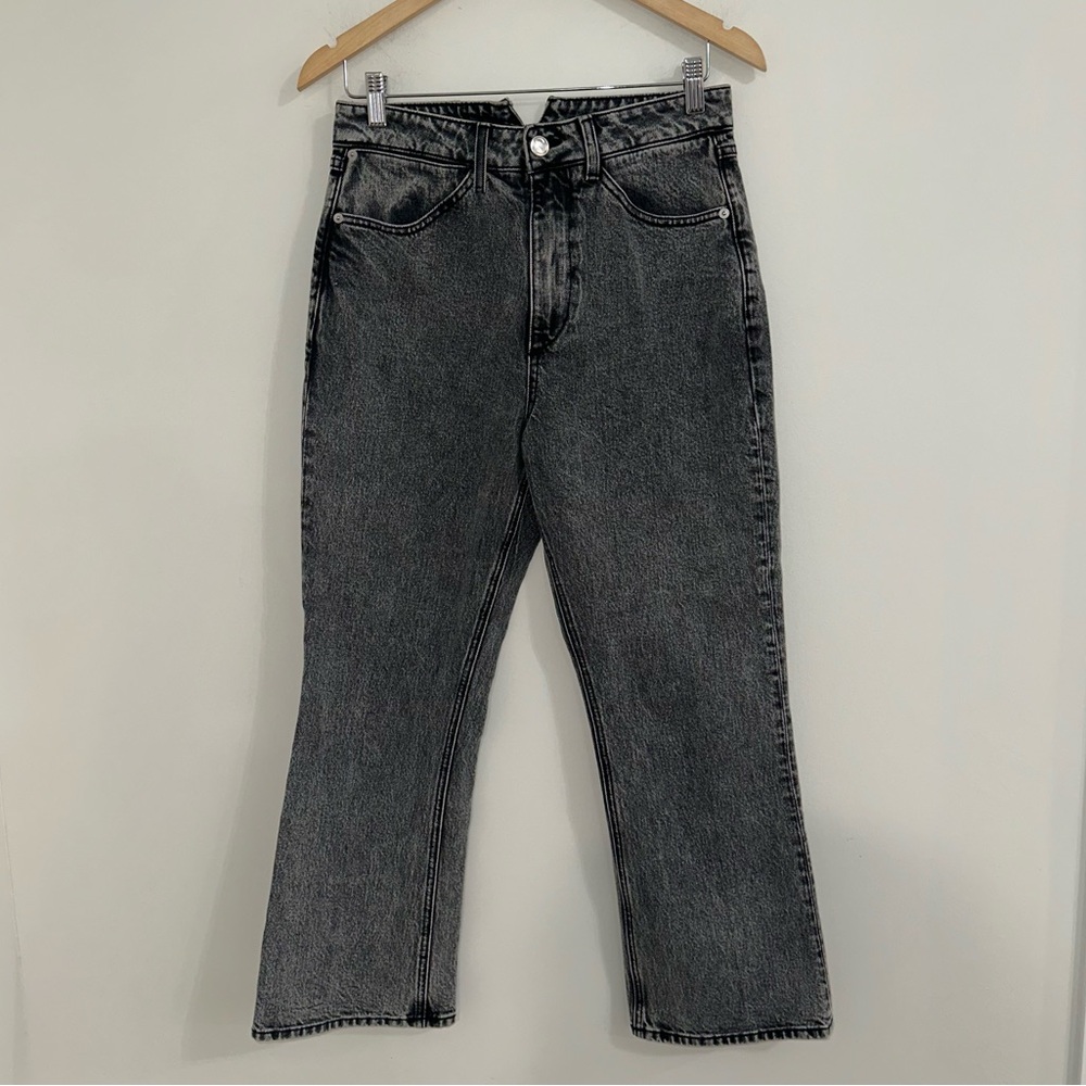 Women's SPRWMN crop flare jeans sz 28 #U1
